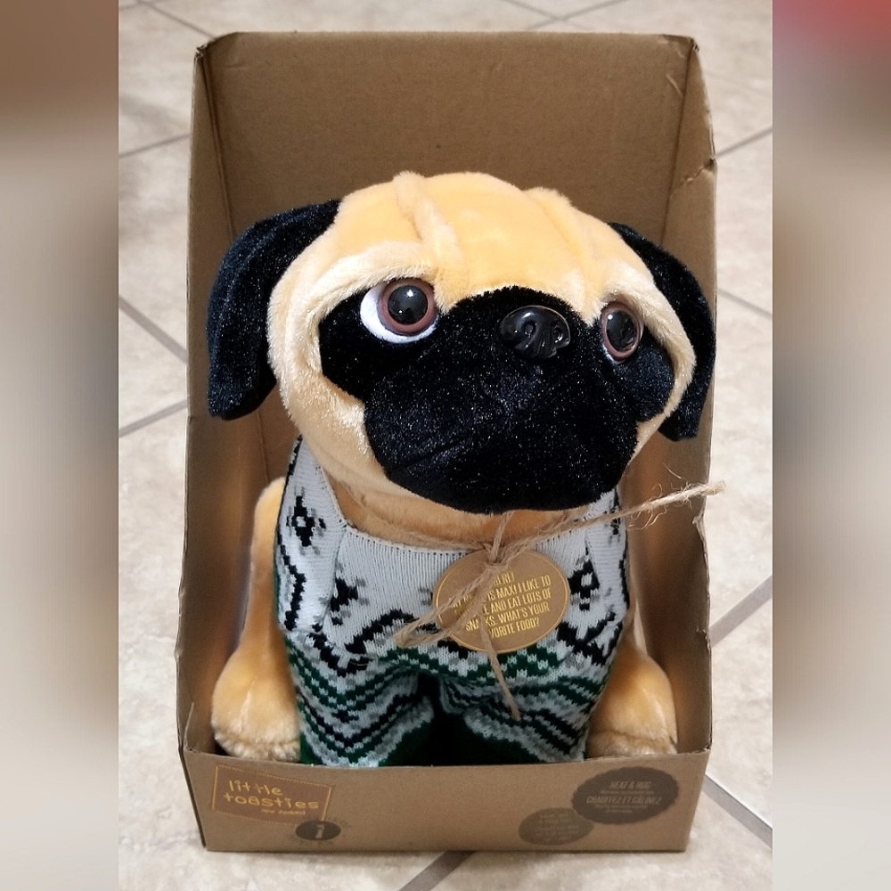 Little Toasties Pug In Sweater 10 Inch Plush With Microwavable Pouch